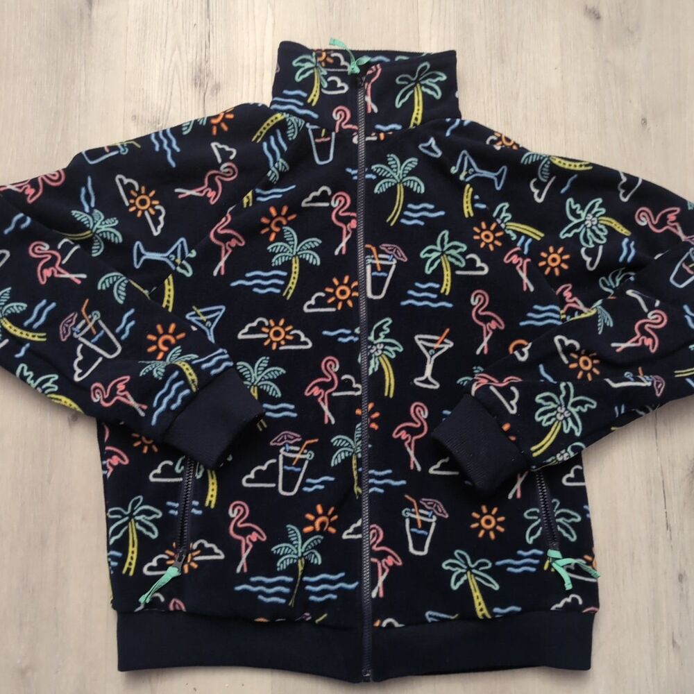 CHUBBIES Jacket Mens Large Multi Color Full Zip Fleece Long Sleeve